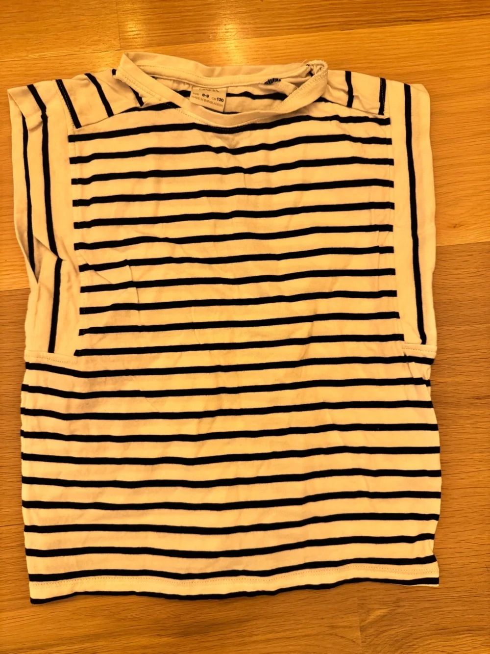Zara Girls' Cotton Tank Top Set - White, Pink, Yellow & Navy Stripe size 8-9